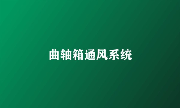 曲轴箱通风系统