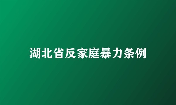 湖北省反家庭暴力条例