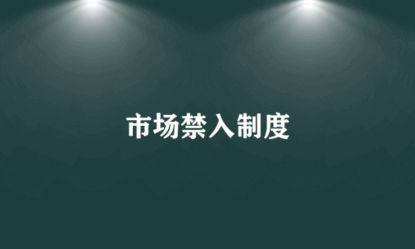 市场禁入制度