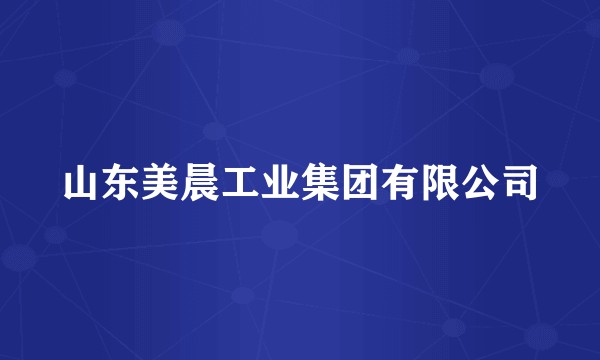 山东美晨工业集团有限公司