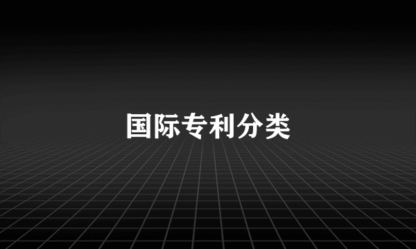 国际专利分类