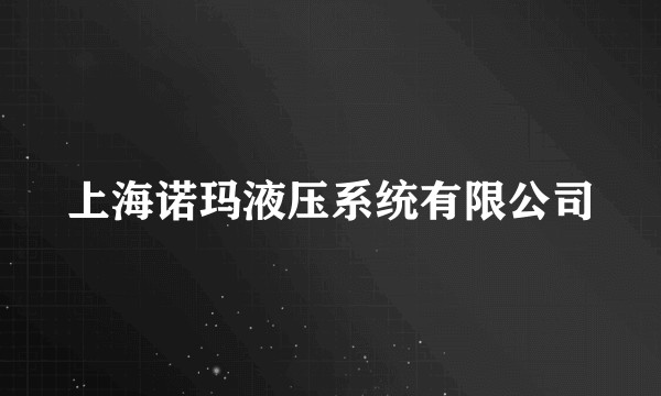 上海诺玛液压系统有限公司