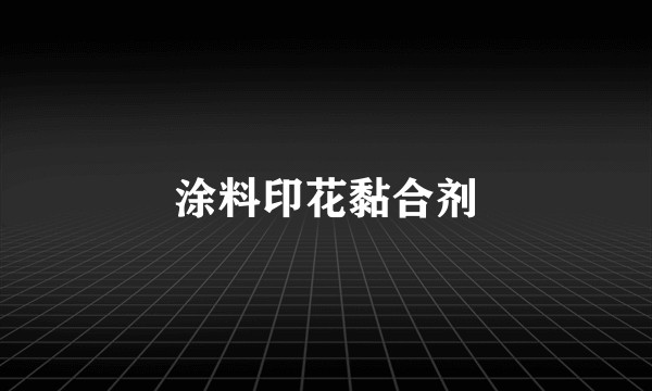 涂料印花黏合剂