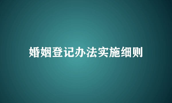婚姻登记办法实施细则