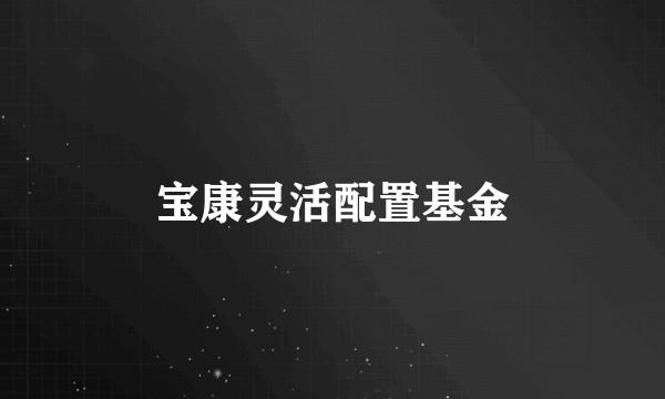 宝康灵活配置基金