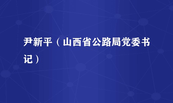 尹新平(山西省公路局党委书记)