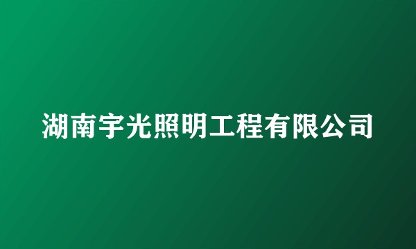 湖南宇光照明工程有限公司