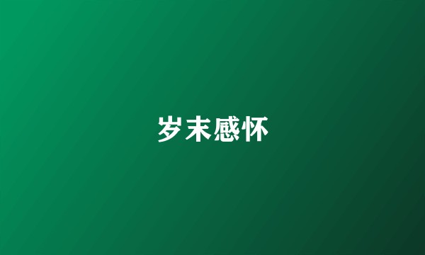 岁末感怀