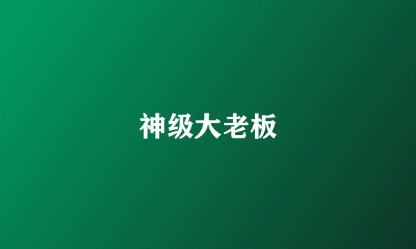 神级大老板