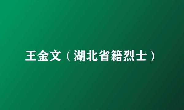 王金文（湖北省籍烈士）