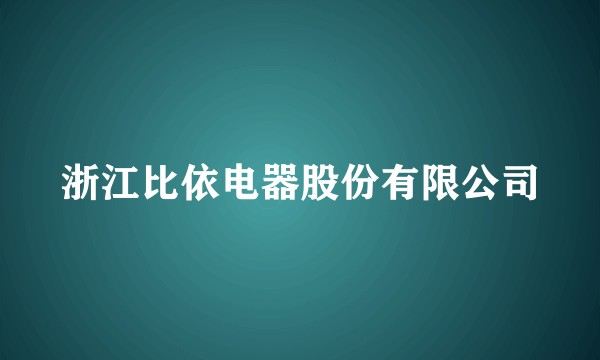 浙江比依电器股份有限公司