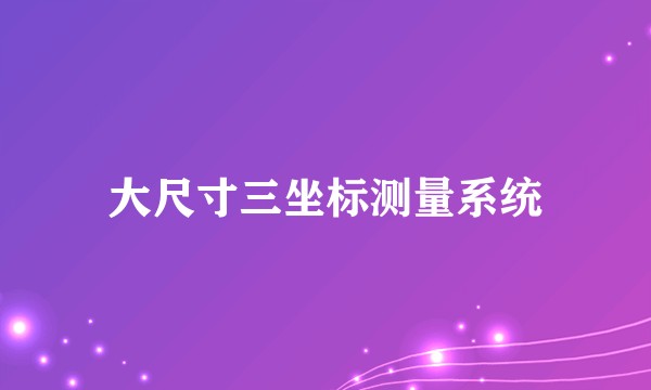 大尺寸三坐标测量系统