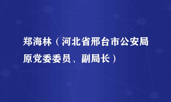 郑海林（河北省邢台市公安局原党委委员、副局长）