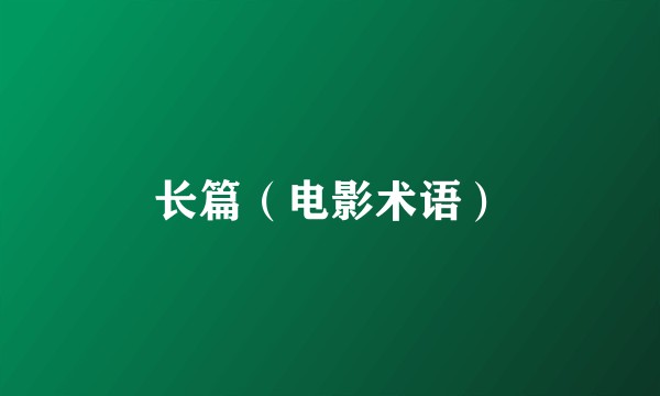 长篇（电影术语）