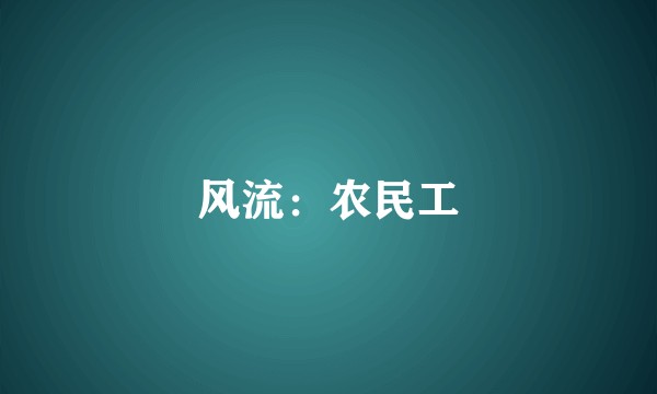 风流：农民工