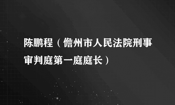 陈鹏程（儋州市人民法院刑事审判庭第一庭庭长）