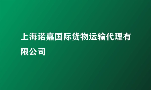 上海诺嘉国际货物运输代理有限公司