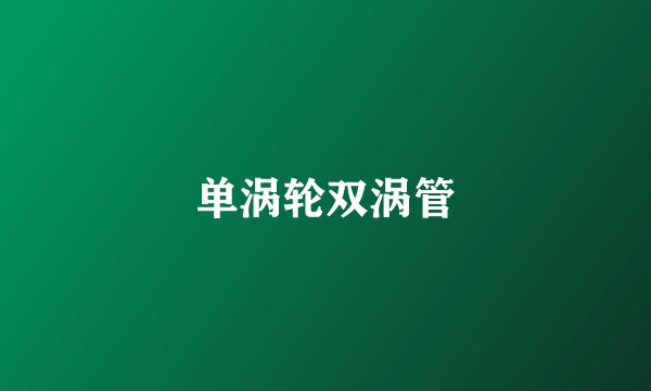 单涡轮双涡管