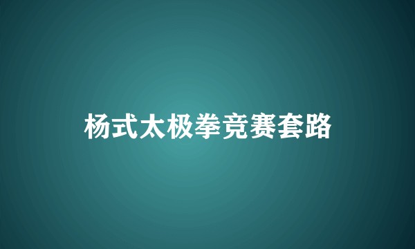 杨式太极拳竞赛套路