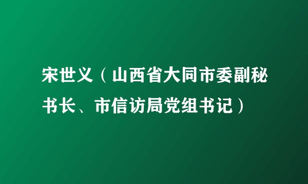 宋世义（山西省大同市委副秘书长、市信访局党组书记）