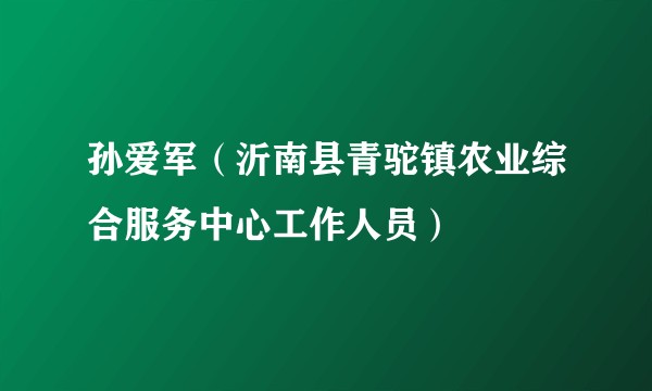 孙爱军（沂南县青驼镇农业综合服务中心工作人员）