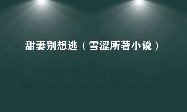 甜妻别想逃(雪涩所著小说)