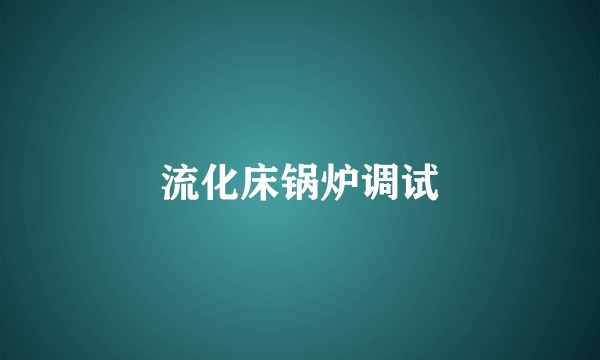 流化床锅炉调试