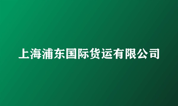 上海浦东国际货运有限公司
