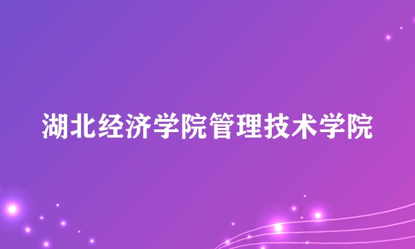湖北经济学院管理技术学院