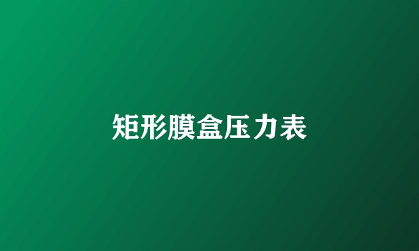 矩形膜盒压力表