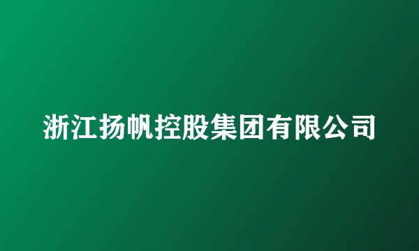 浙江扬帆控股集团有限公司
