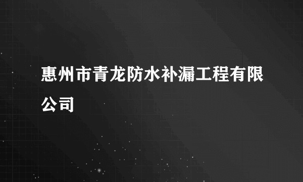 惠州市青龙防水补漏工程有限公司
