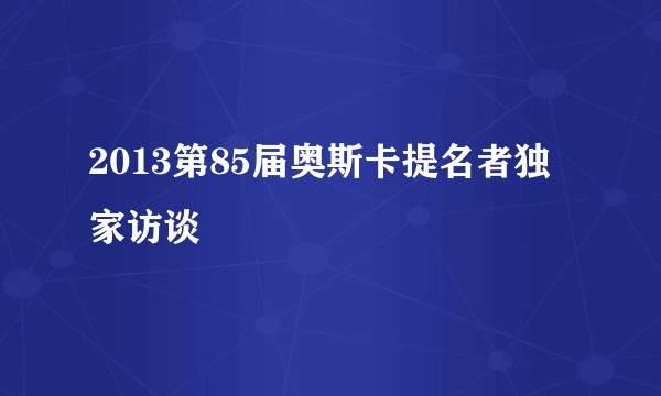 2013第85届奥斯卡提名者独家访谈