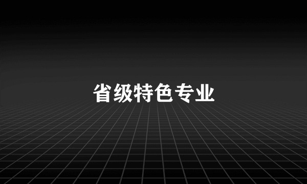 省级特色专业