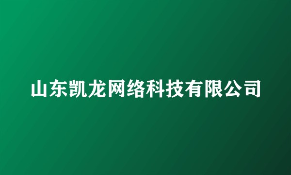 山东凯龙网络科技有限公司