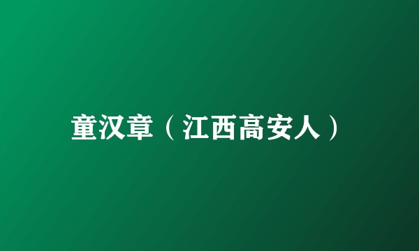 童汉章（江西高安人）