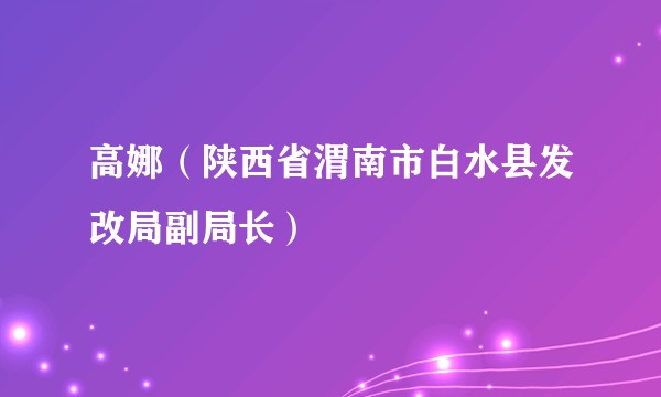 高娜（陕西省渭南市白水县发改局副局长）