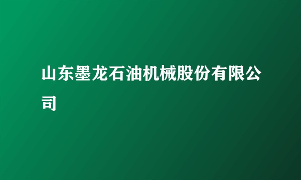 山东墨龙石油机械股份有限公司