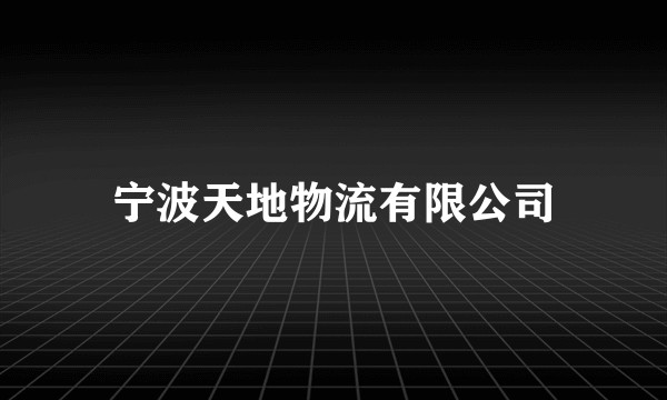宁波天地物流有限公司