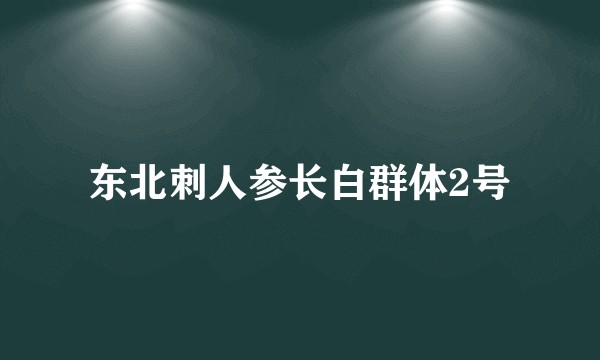 东北刺人参长白群体2号