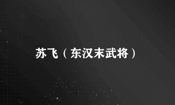 苏飞（东汉末武将）
