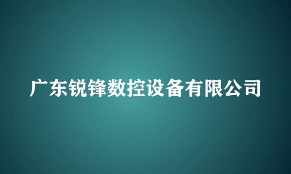 广东锐锋数控设备有限公司