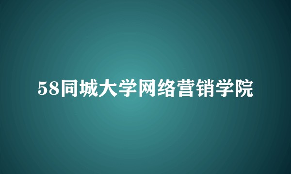 58同城大学网络营销学院