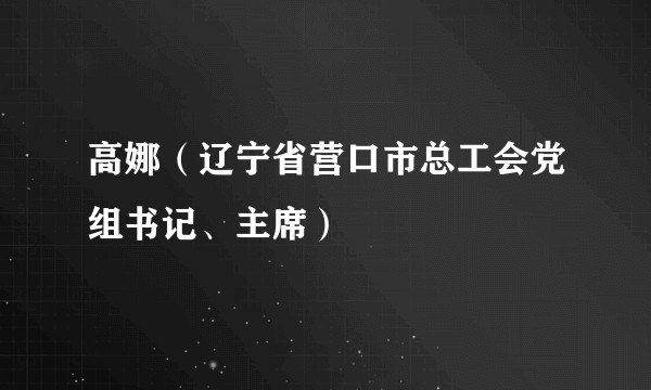 高娜（辽宁省营口市总工会党组书记、主席）