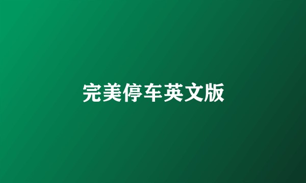 完美停车英文版