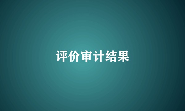 评价审计结果