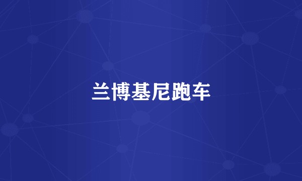 兰博基尼跑车