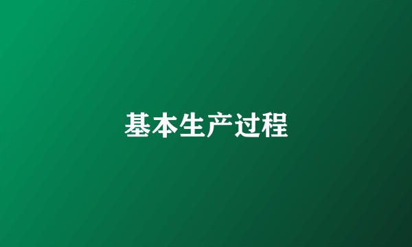 基本生产过程