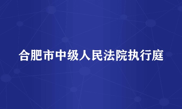 合肥市中级人民法院执行庭