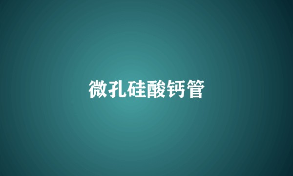 微孔硅酸钙管